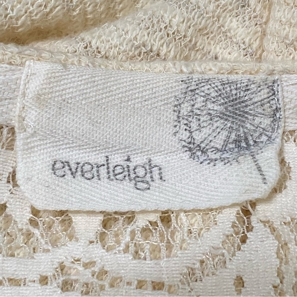 Everleigh Cream Lace Knit Top Small Boho Cottagecore Lagenlook Boxy Fit - Picture 5 of 8